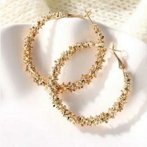 Crushed Metal Gold Earrings